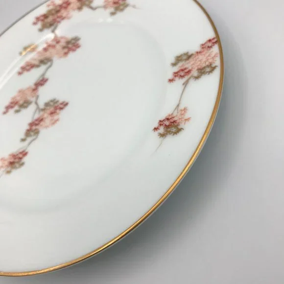 Fukagawa Arita Bread & Butter Plate 6 3/8" Japanese Maple Hand Painted Gold Trim - Picture 6 of 8